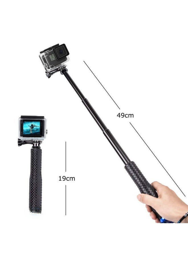 Portable Handheld Telescopic Camera Selfie Stick 19 Inch Multiple Colors Retractable Storage Sports Camera Selfie Stick-Color:19 Inch Red - Image 3
