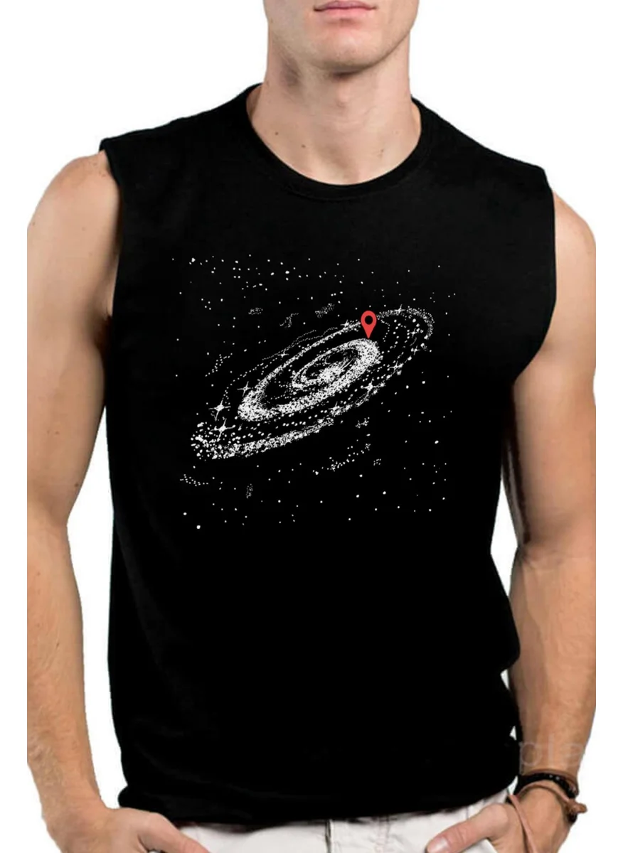 روك اند رول Where Am I Black Cut Sleeve / Sleeveless Men's T-Shirt