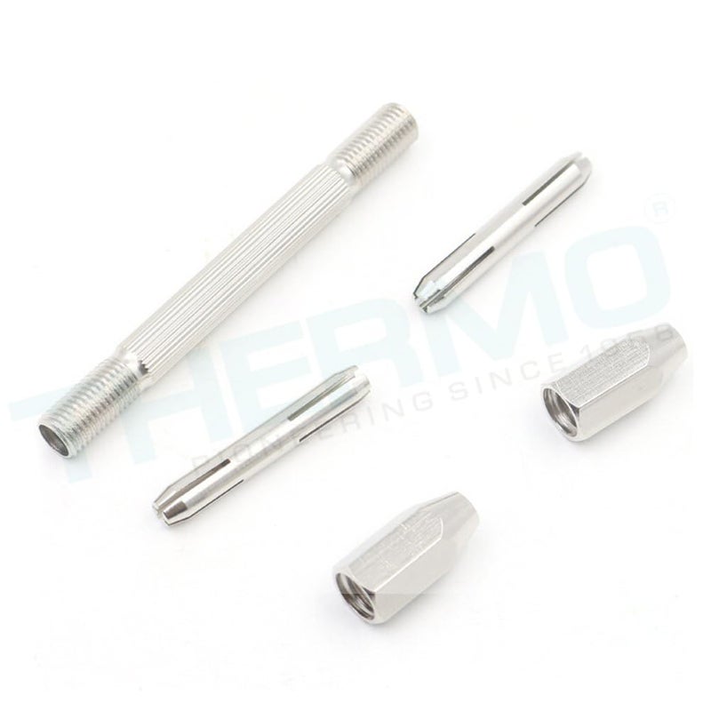 Thermo Pin Vise with 2 Collets (0–2.5mm) – Ideal for Jewelry Making, Watch Repair, Beading, Carving & Hobby Use. (Made of Brass) - Made in Bharat (5 Piece) - Image 1