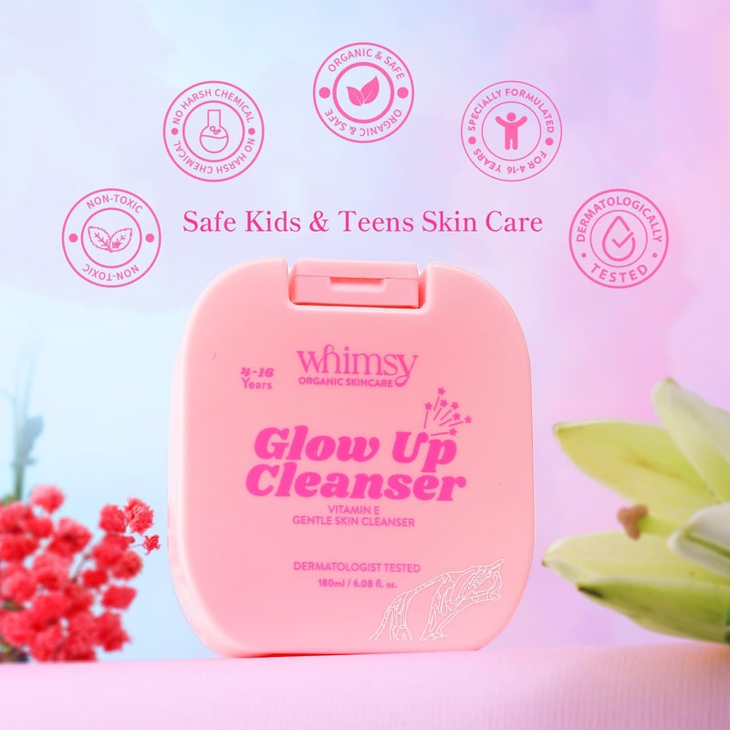 Whimsy Beauty Vitamin E Face Cleanser for Girls Kids and Preteens Gentle Daily Face Wash with Aloe Vera Blood Orange and Niacinamide 180 ml - Image 2