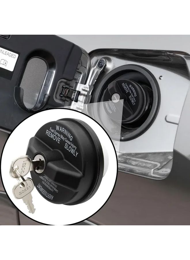 Black Locking Gas Cap for Jeep Dodge Ram Cherokee Wrangler Liberty Compass Models - Image 1