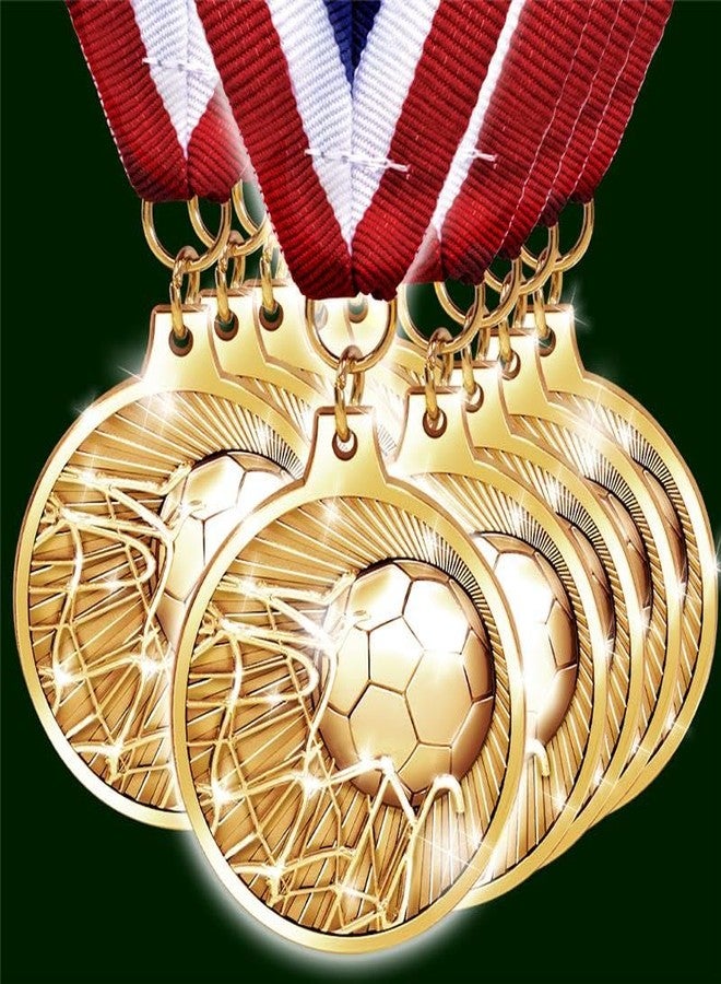 Crown Awards ميداليات كرة القدم، ميداليات ذهبية مع شريط للرقبة، جوائز الميداليات الذهبية لكرة القدم وكرة الفوتبول لفرق كرة القدم والبطولات والدوريات والمشاركة - Image 1