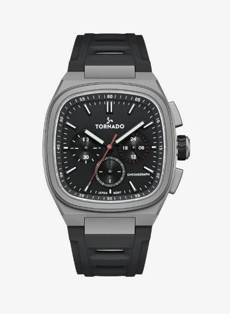 TORNADO Men's Rubber Strap Chronograph Watch T26102-XRBB - 42mm mm