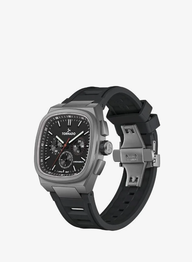 TORNADO Men's Rubber Strap Chronograph Watch T26102-XRBB - 42mm mm
