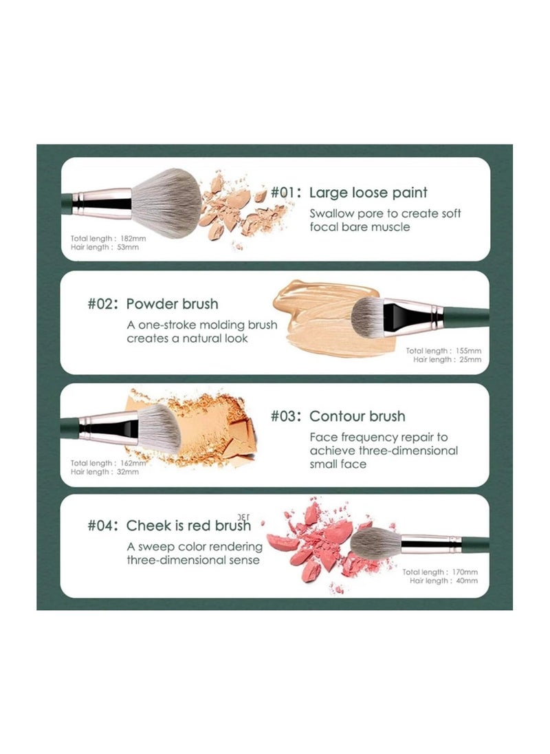 Mn - 14pcs Premium Makeup Brushes Set Complete Cosmetic Brush Collection for Foundation Blending Powder - Image 1