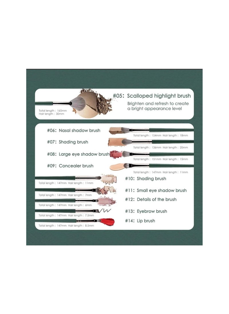 Mn - 14pcs Premium Makeup Brushes Set Complete Cosmetic Brush Collection for Foundation Blending Powder - Image 1
