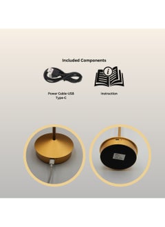 Levin Germany LEVIN Cordless LED Table Lamp, USB Rechargeable & Dimmable, 360° Shadowless Lighting, 3 Color Modes, Portable Aluminum Acrylic Lamp for Home, Garden, Restaurant, and Hotel, 5W, Gold, 1-Year Warranty  - Image 5
