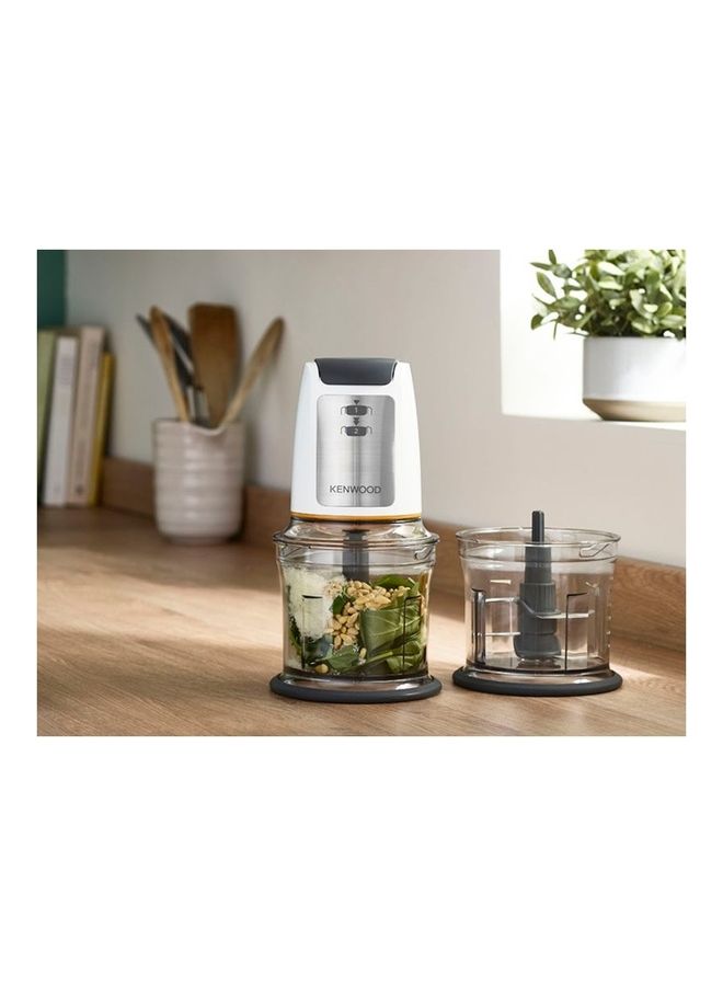 KENWOOD Chopper, 2 Speeds, 2 Bowls, Stainless Steel Quad Blade, Ice Crush Function, Mayonnaise Attachment 0.5 L 500 W CHP61.200WH White - Image 5
