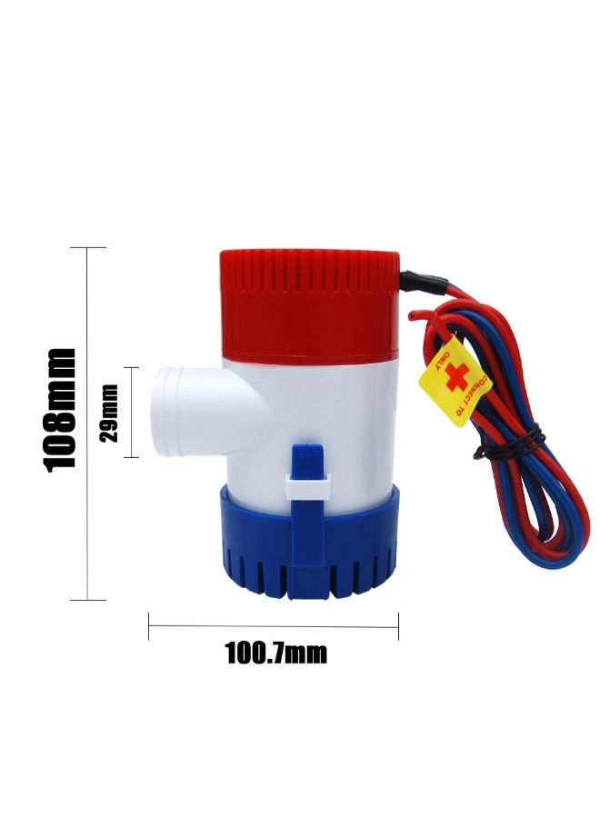 NIBEMINENT Electric Water Pump Red/White/Blue 108 x 29 100.7mm  - Image 2