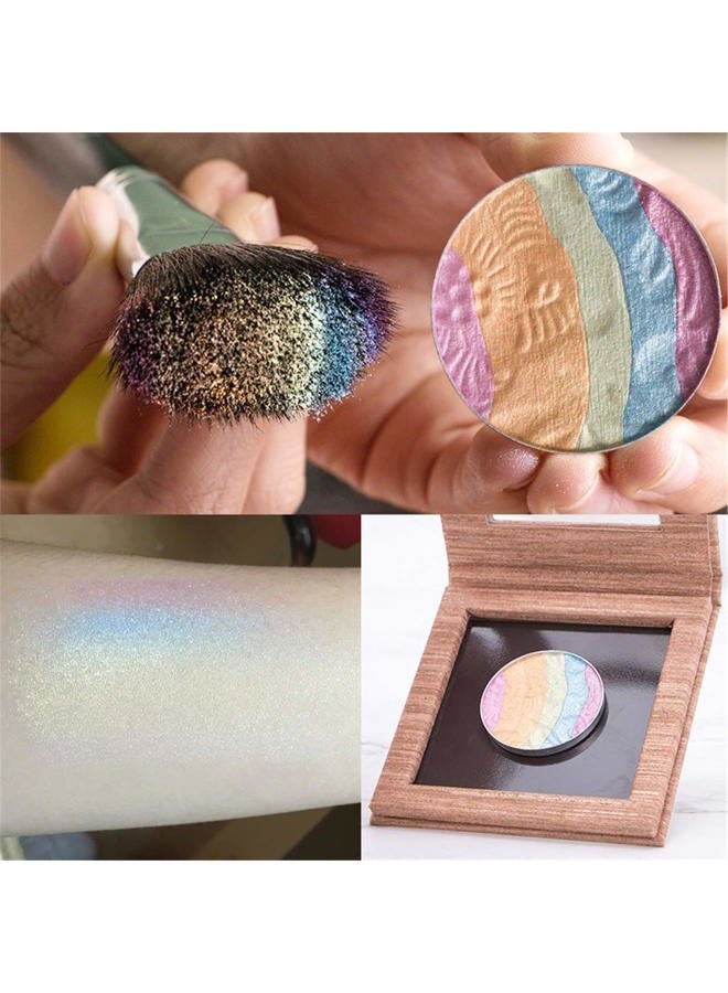 FantasyDay Pro 6 Colors 3D Baked Rainbow Highlighter Eyeshadow Makeup Palette Xmas Cosmetic Blusher Shimmer Powder Contouring Kit Unicorn Blush - Image 5