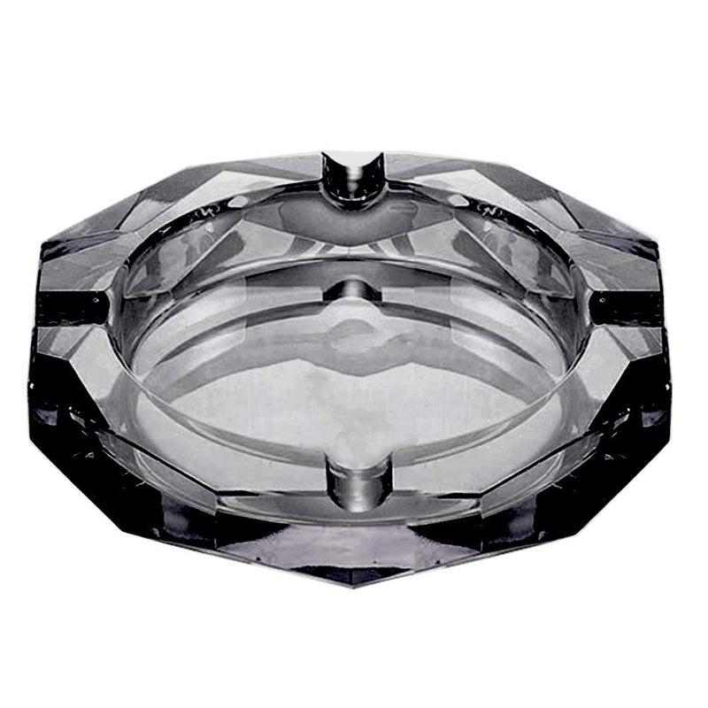 Crystal Glass Ashtray Octagon Ash tray Cigar Cigarettes Ashtray Holder Office Home Desktop Tabletop DecorationCrystal Black