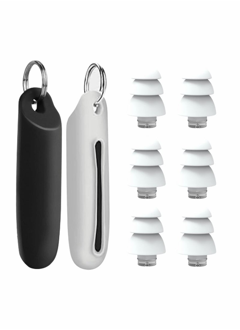 SYOSI Reusable Silicone Ear Plugs, 3 Pairs Waterproof Noise Cancelling Ear Plugs, Perfect for Sleep, Work, Study, Swimming, Concerts Noise Reduction, Comfortable Hearing Protection (White) 