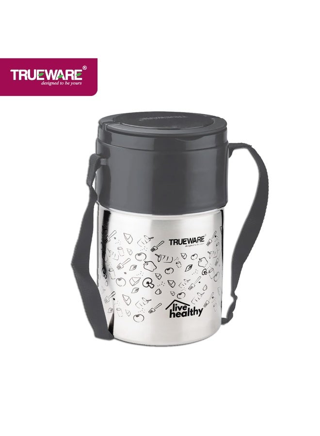 Trueware Steelex 4 Lunch Box with 4 Stainless Steel Container,300ml X4 | Grey | PU Insulated | Lunch Box | Tiffin | Hot Lunch Box | Leak Proof | Food Grade | BPA Free | Office | for Men, Women - Image 3