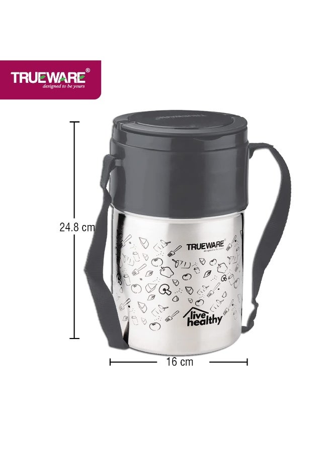 Trueware Steelex 4 Lunch Box with 4 Stainless Steel Container,300ml X4 | Grey | PU Insulated | Lunch Box | Tiffin | Hot Lunch Box | Leak Proof | Food Grade | BPA Free | Office | for Men, Women - Image 4