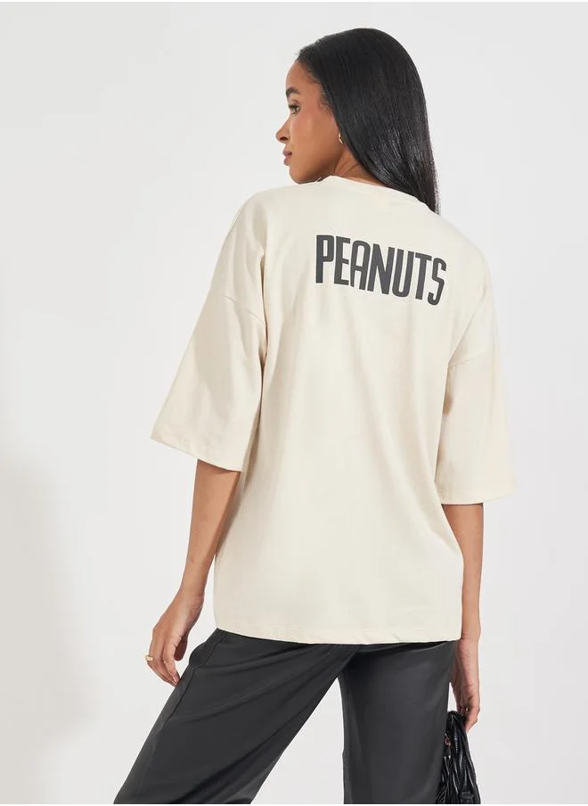 Styli Oversized Peanuts Cool Blooded Graphic T-Shirt