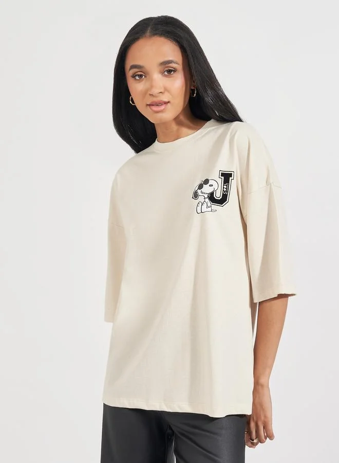 Styli Oversized Peanuts Cool Blooded Graphic T-Shirt