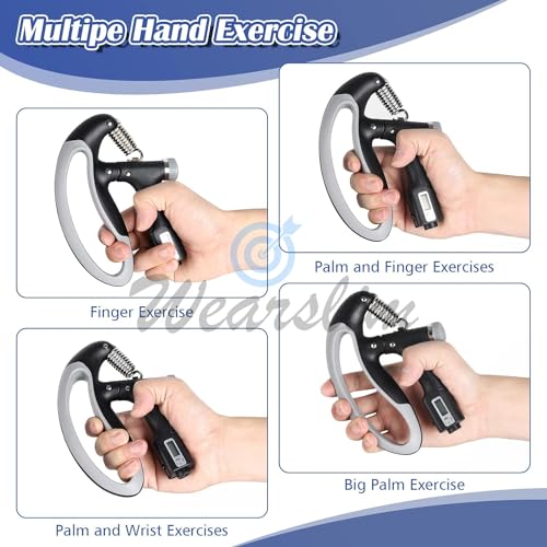 Wearslim Adjustable Hand Grip Strengthener With Resistance (10KG - 100KG), Hand Gripper Forearm Exercise Finger Exercise Power Gripper for Men & Women for Gym Workout With Counter - Assorted Color - Image 4