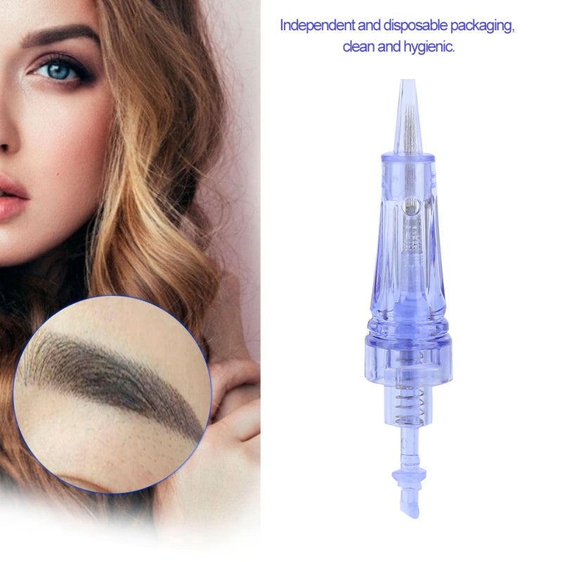 Disposable Microblading Needles: Stainless Steel & Silicone One-Piece Design - Smooth Spring, Independent Hygienic Packaging Semi Permanent Eyebrow Tool for Eyebrow, Eyeliner, Lip Tattoo Artists - Image 1