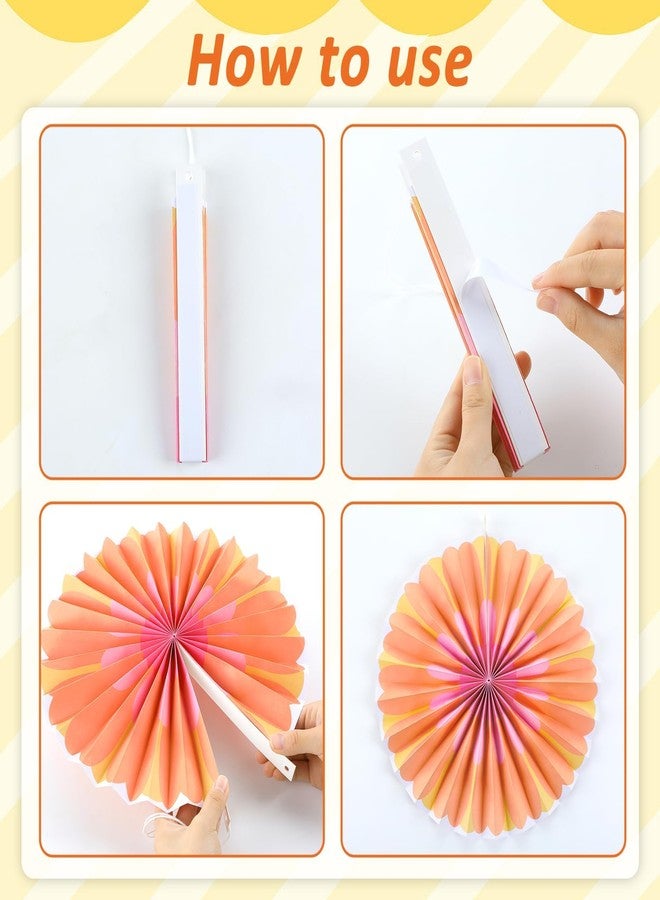 CHUNNIN Boho Paper Fans Party Decorations Daisy Paper Flowers Hanging Fans Decor Set 12 Pcs Groovy Theme Party Supplies Daisy Paper Garland Backdrop for Birthday Wedding Baby Shower Graduation Classroom Wall - Image 4