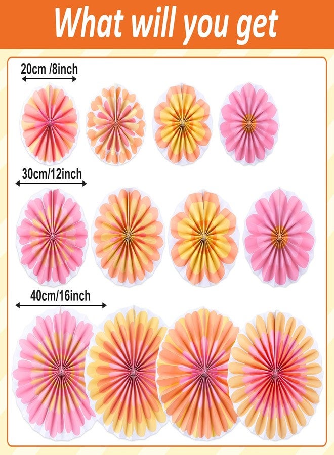 CHUNNIN Boho Paper Fans Party Decorations Daisy Paper Flowers Hanging Fans Decor Set 12 Pcs Groovy Theme Party Supplies Daisy Paper Garland Backdrop for Birthday Wedding Baby Shower Graduation Classroom Wall - Image 2