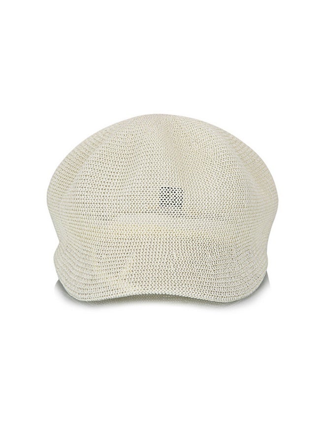 Women's Hollow Octagonal Hat Grass Yarn Breathable Sunshade Hat Spring/Summer Minimalist Hat Small Straw Hat（Beige） - Image 2