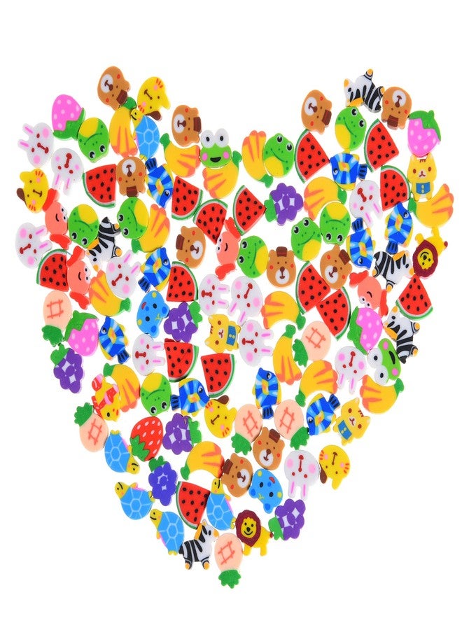 MGTECH 300Pcs Mini Erasers for Kids Bulk, Small Animal Fruit Erasers - Image 1
