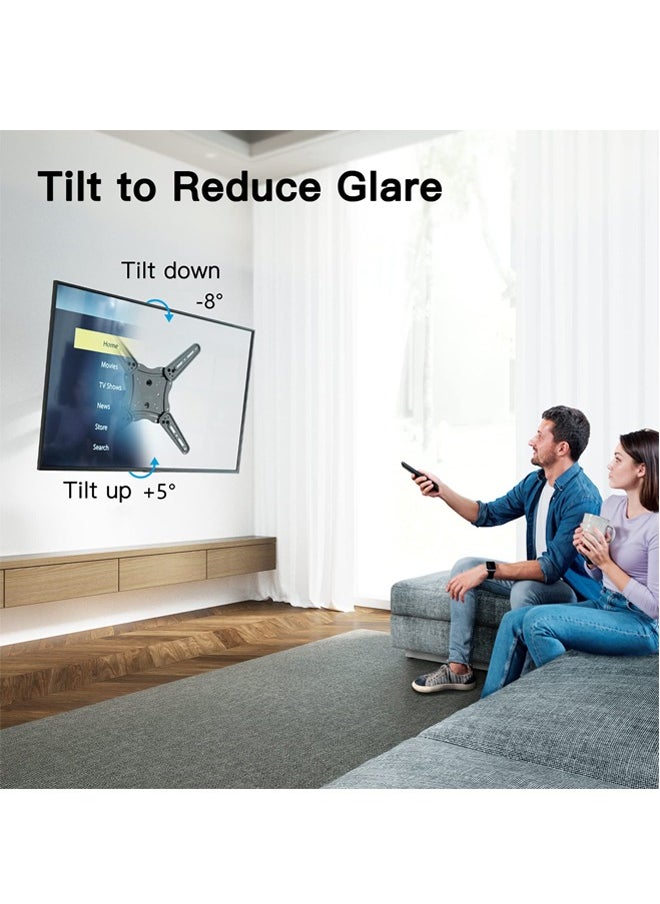 FlashHawk TV Wall Mount Monitor Wall Stand with Swivel and Tilt for Most 26-55 Inch Screens up to 30KG,Max VESA 400x400mm  - Image 2