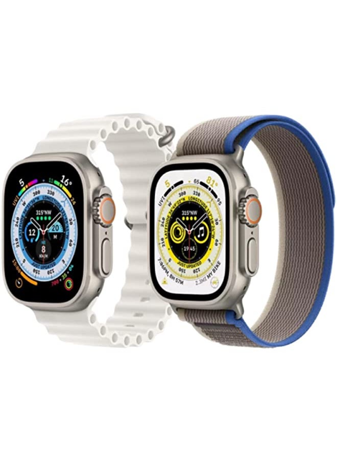 IAF - Silicone Ocean Band Strap Snow White Trail Loop strap Blue/Gray Set of 2 for Apple Watch Ultra 8 49mm - Image 1