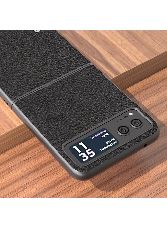 S-TOP Case For Motorola Razr 40 ABEEL Genuine Leather Litchi Texture Phone Case - Image 4