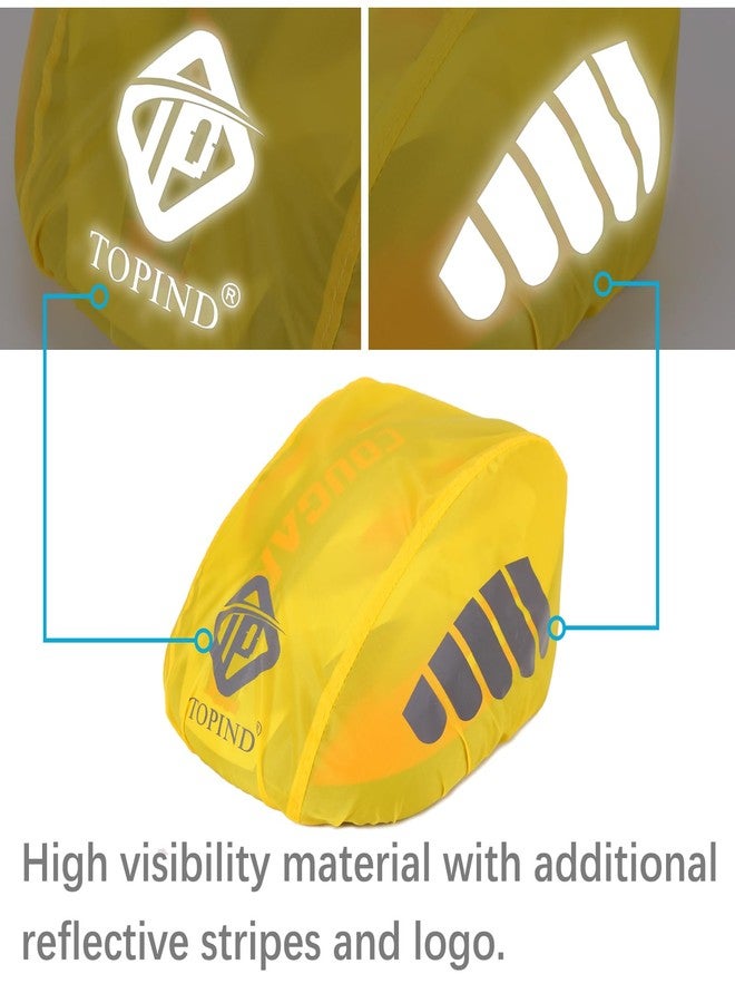 TOPIND Bike Helmet Cover High Visibility Waterproof Cycling Helmet Rain Cover with Reflective Strip Dustproof Breathable Mountain Road Bicycle Helmet Snow Cover Ride Gear (Yellow, Large) - Image 5