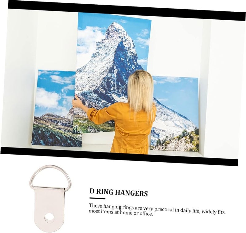 Tehaux Stable Photo Hanging D Ring Hangers 100 Pieces For Wall Decor Artwork - Image 4