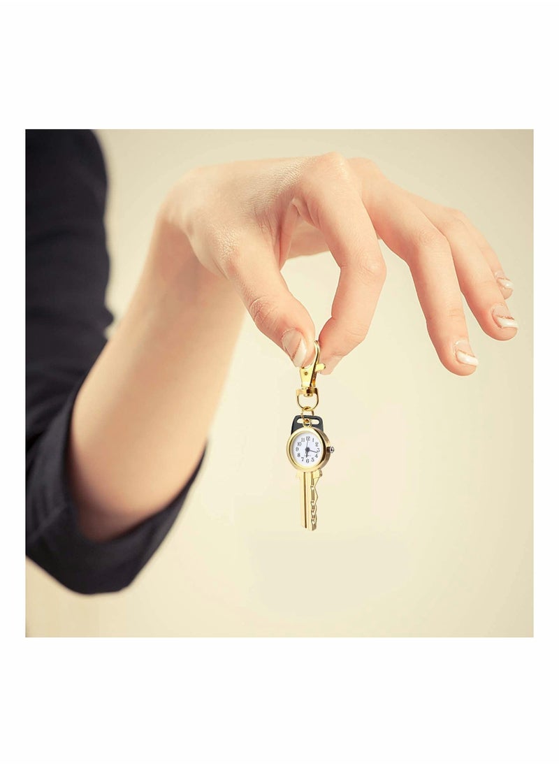 Generic - Pocket Watches - Vintage Quartz Pocket Watch Keychain Round Clocks Portable Hanging Pendant - Image 1