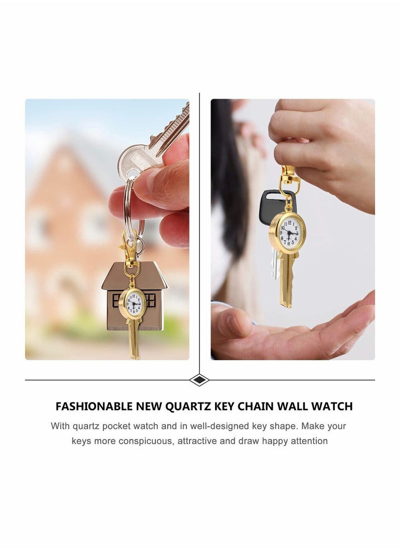 Generic - Pocket Watches - Vintage Quartz Pocket Watch Keychain Round Clocks Portable Hanging Pendant - Image 1