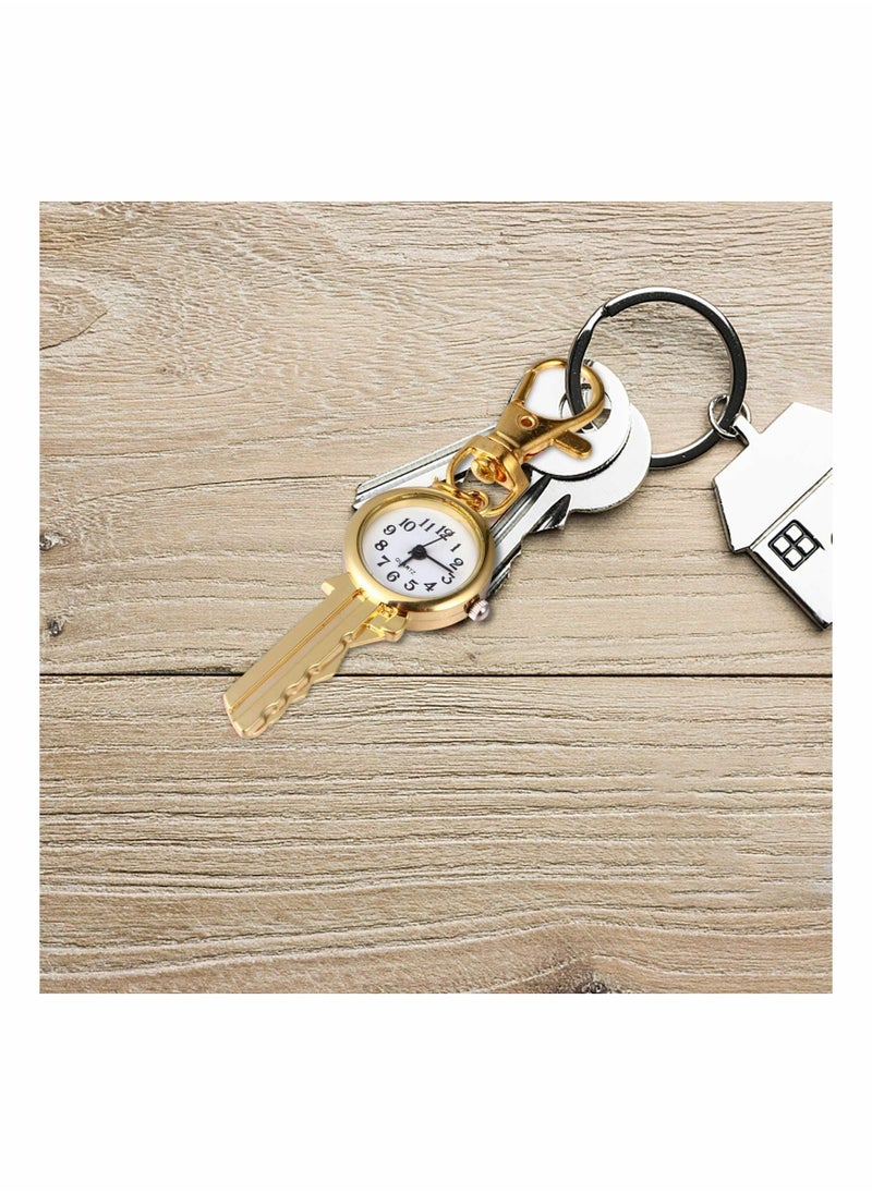 Generic - Pocket Watches - Vintage Quartz Pocket Watch Keychain Round Clocks Portable Hanging Pendant - Image 1
