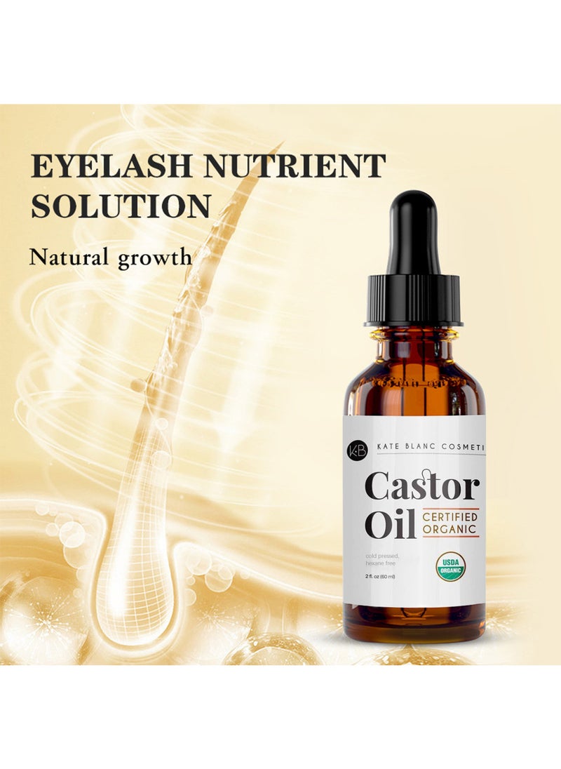 Kate Blanc Cosmetics - Castor Oil, Eyelash Growth Serum, All Natural Moisturizing, Strengthen And Grow Restorative Hair Serum, for Eyelashes and Eyebrows and Hair 60ml - Image 1