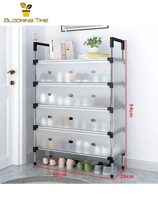 BLOOMING TIME Simple Shoe Rack, Multi-Layer Dust-Proof Shoe Cabinet, Household Strong and Durable Large-Capacity Shelf, Rental House Dormitory Storage - Image 3