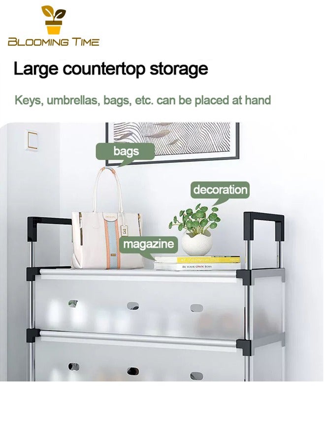 BLOOMING TIME Simple Shoe Rack, Multi-Layer Dust-Proof Shoe Cabinet, Household Strong and Durable Large-Capacity Shelf, Rental House Dormitory Storage - Image 4