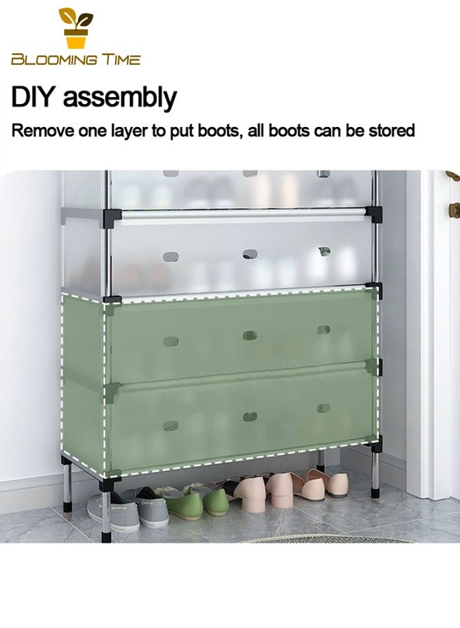 BLOOMING TIME Simple Shoe Rack, Multi-Layer Dust-Proof Shoe Cabinet, Household Strong and Durable Large-Capacity Shelf, Rental House Dormitory Storage - Image 5
