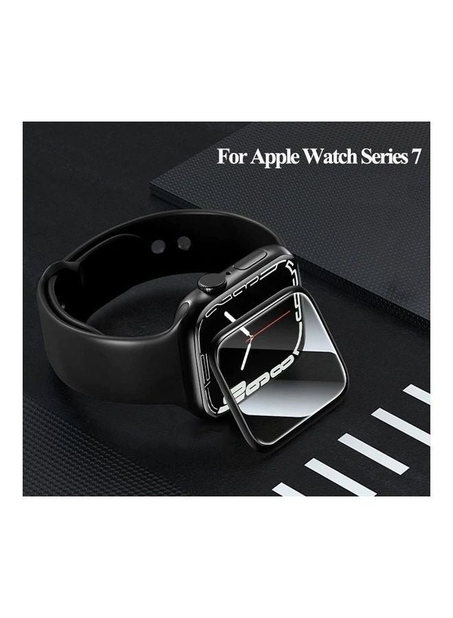 2 Pack Screen Protector With Protective Case for Apple Watch Series 9/8/7 45mm Screen Protector, Tempered Glass Film Hard Bumper Anti-Scratch HD Ultra-Thin Protective Cover for iWatch Series 9/8/7 - Image 2