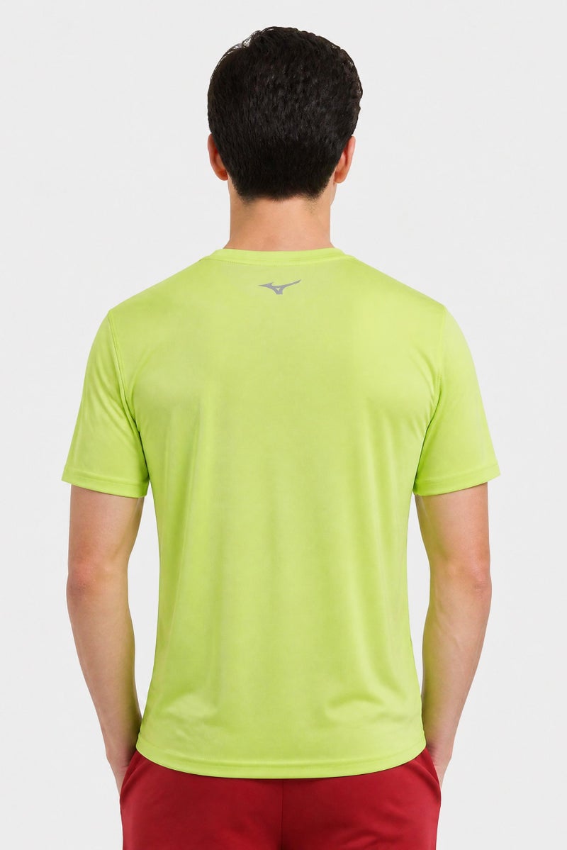 Mizuno Men Sportswear Fit Short Sleeve Running T-Shirt, Lime - Image 4