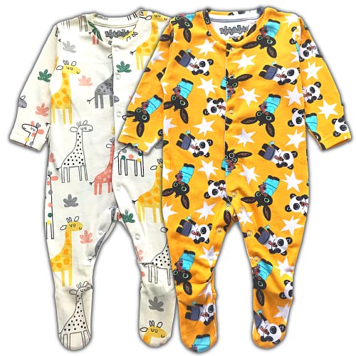 TuddyBuddy 100% Cotton Multi Color Romper Sleepsuit/Romper/Jumpsuit for Baby Boy (2 Pcs Sleepsuits - Giraffe & Panda, 3-6 Months) - Image 4