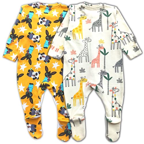 TuddyBuddy 100% Cotton Multi Color Romper Sleepsuit/Romper/Jumpsuit for Baby Boy (2 Pcs Sleepsuits - Giraffe & Panda, 3-6 Months) - Image 5