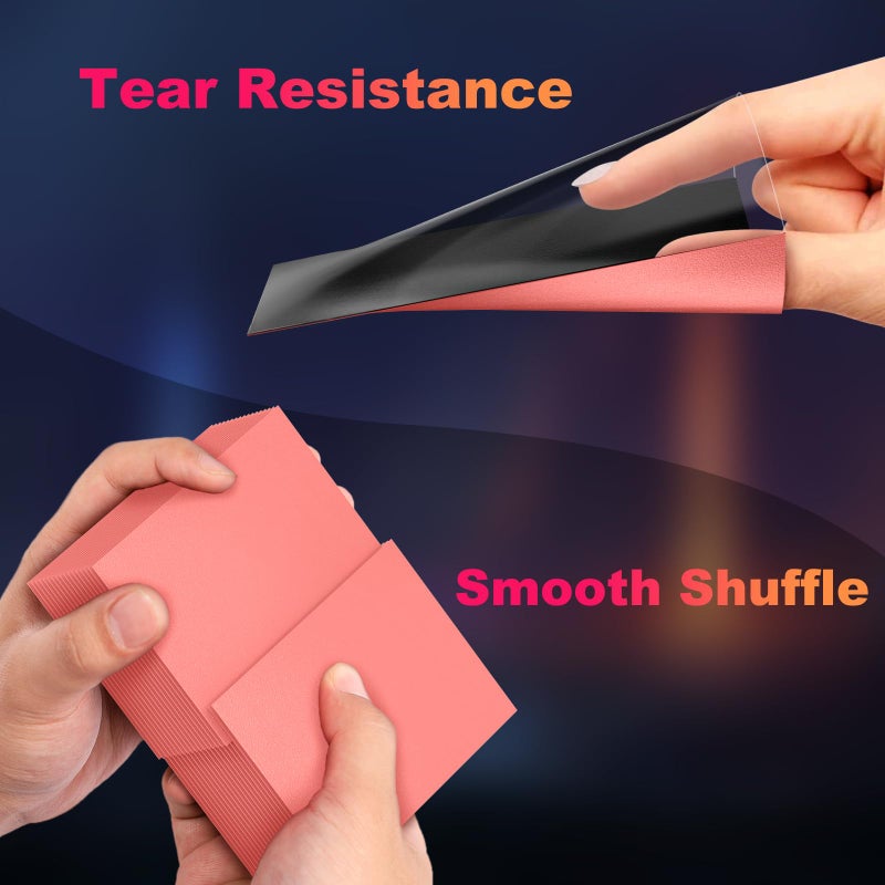 Proijeut 200 Pack Card Sleeves, Matte Dual Trading Card Sleeves with Opaque Back & Smooth Shuffle, Tear Resistant Card Protectors for MTG, TCG and Game Cards (Peach Pink) - Image 5