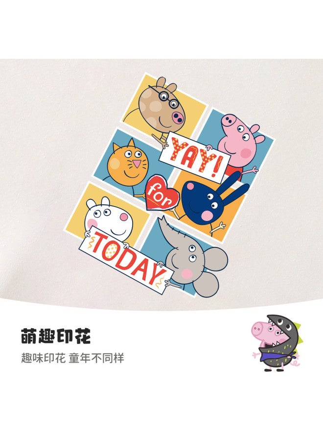 Peppa Pig spring Boys' Cotton Breathable Long Sleeve Pullover T-shirt Cartoon Casual Baby Tee - Image 5