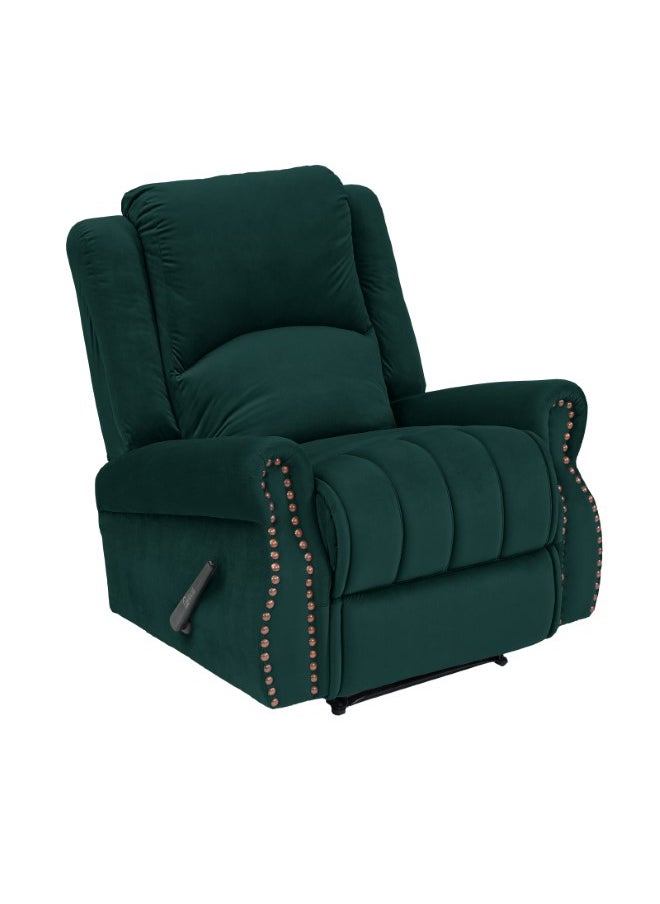 In-House - NZ120 | Velvet Recliner Chair - 92×75×105 cm - Dark Green - Image 1