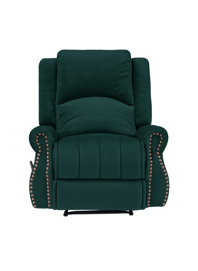 In-House - NZ120 | Velvet Recliner Chair - 92×75×105 cm - Dark Green - Image 1