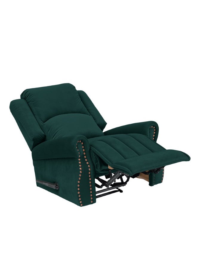 In-House - NZ120 | Velvet Recliner Chair - 92×75×105 cm - Dark Green - Image 1