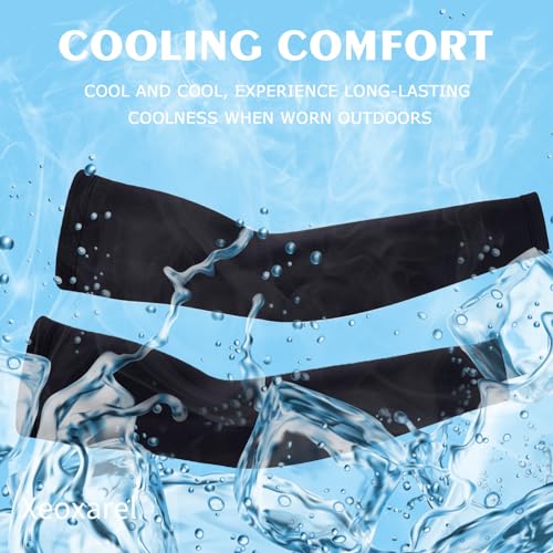 Xeoxarel 4 Pairs UV Sun Protection Arm Sleeves - Tattoo Cover Up - UPF 50 Sports Compression Cooling Sleeve for Men & Women Black - Image 3