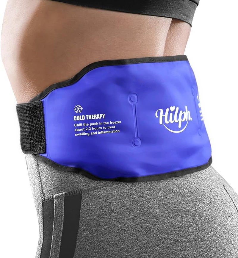 Hilph Ice Pack for Back Pain Relief Reusable Lower Back Gel Wrap Hot Cold Compression Therapy Lumbar Ice Pack for Back Injuries Sciatic Nerve Herniated or Degenerative Disc Tailbone PainBlue - Image 1