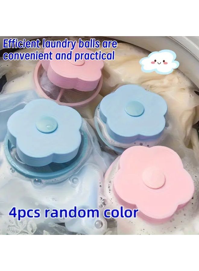 4pcs Random Color Laundry Pet Hair Catcher Balls Floating Mesh Bags Remove Hair Lint - Image 4